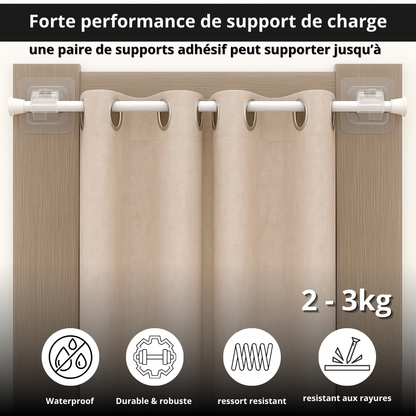 Support adhésif pour tringle à rideau